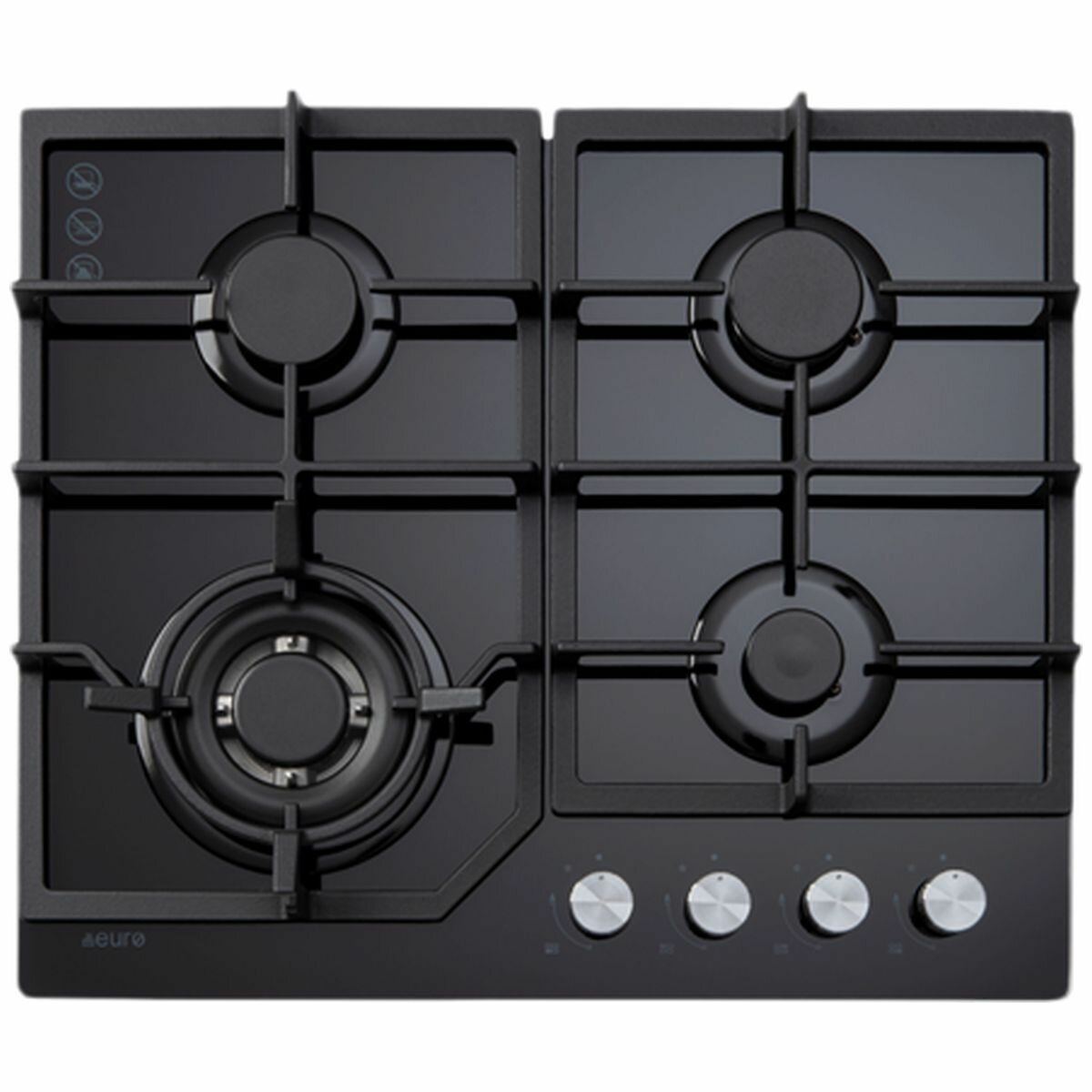 Euro Appliances ECT600GBK2 60cm Black Gas Cooktop - The Appliance Guys