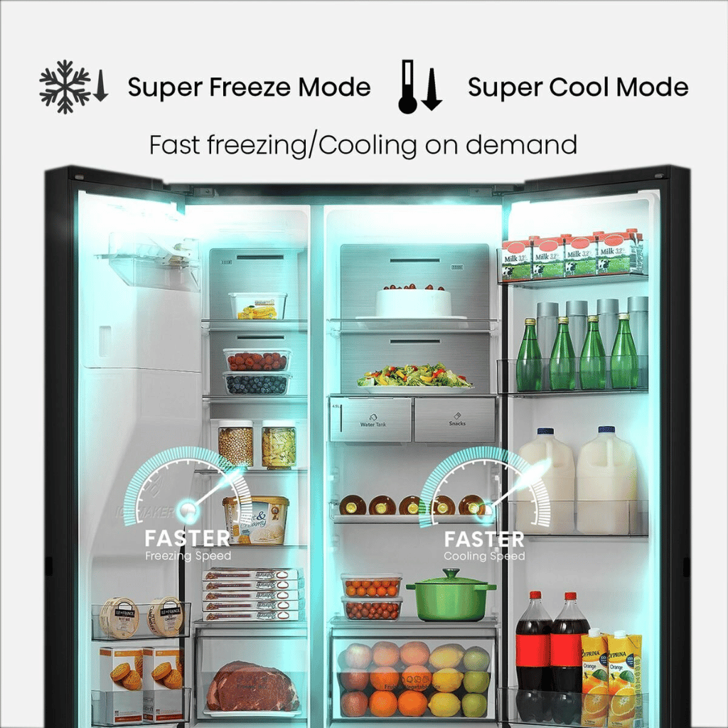 Hisense HRSBS632BW 632L Black Steel Side by Side Fridge