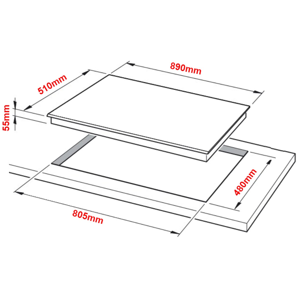 Omega OCG90FXB 90cm 4 Burner Gas Cooktop - The Appliance Guys