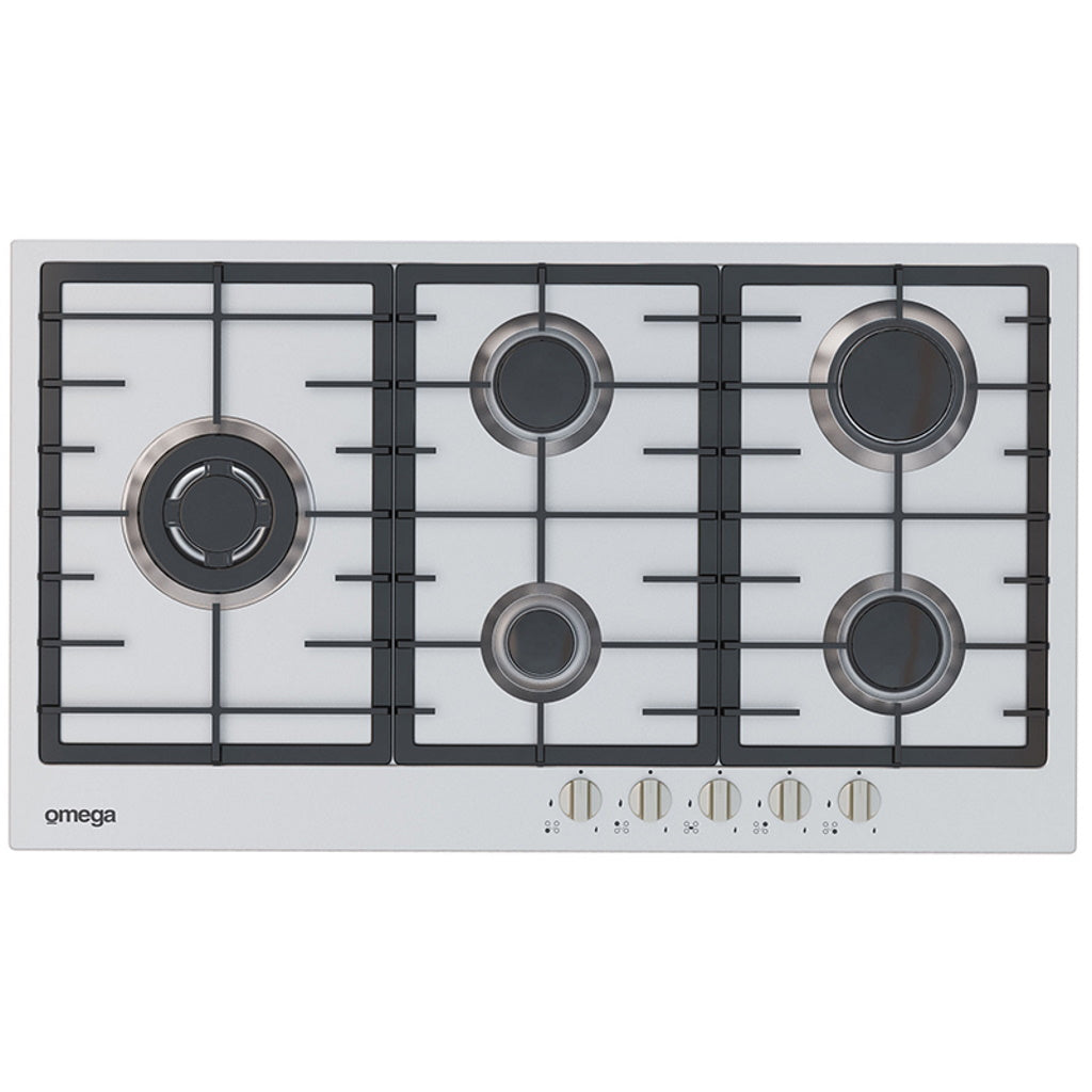 Omega OCG90FXB 90cm 4 Burner Gas Cooktop - The Appliance Guys