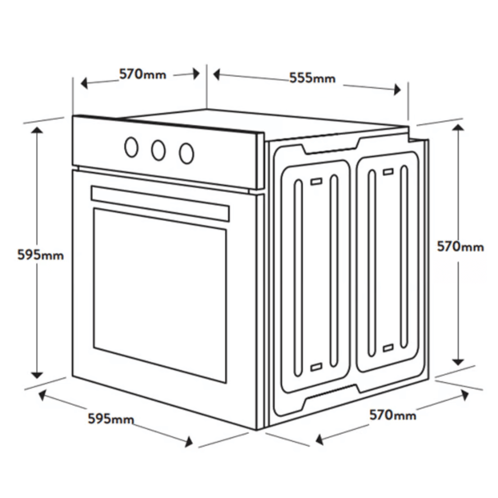 Omega OBO696XB 60cm Black Electric Built-In Oven