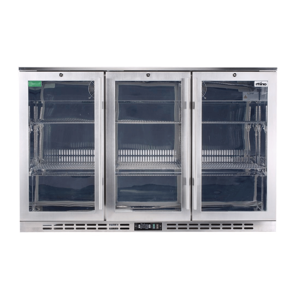 Rhino SG3H-HD 3 Door Heated Glass Bar Fridge