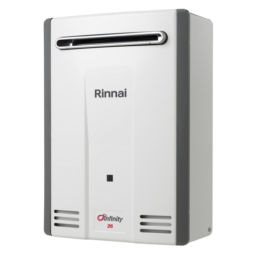 Rinnai INF26L42MA 26L White Infinity 26 42°C LPG Continuous Hot Water System - The Appliance Guys