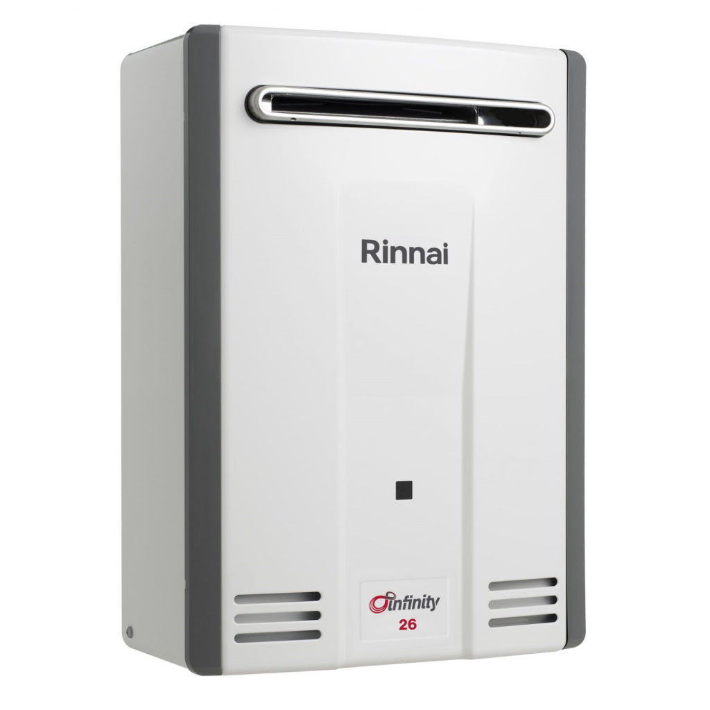 Rinnai INF26L42MA 26L White Infinity 26 42°C LPG Continuous Hot Water System - The Appliance Guys