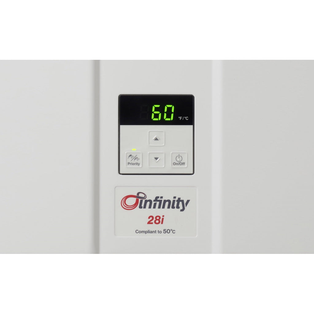 Rinnai INF28iL60 28L White Infinity 28i Internal 60°C LPG Continuous Hot Water System - The Appliance Guys