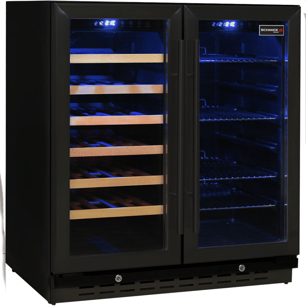 Schmick JC165B 165L Dual Zone Under Bench Beer And Wine Fridge