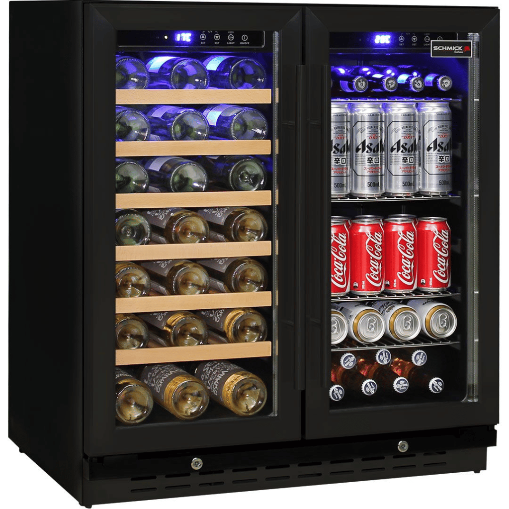 Schmick JC165B 165L Dual Zone Under Bench Beer And Wine Fridge