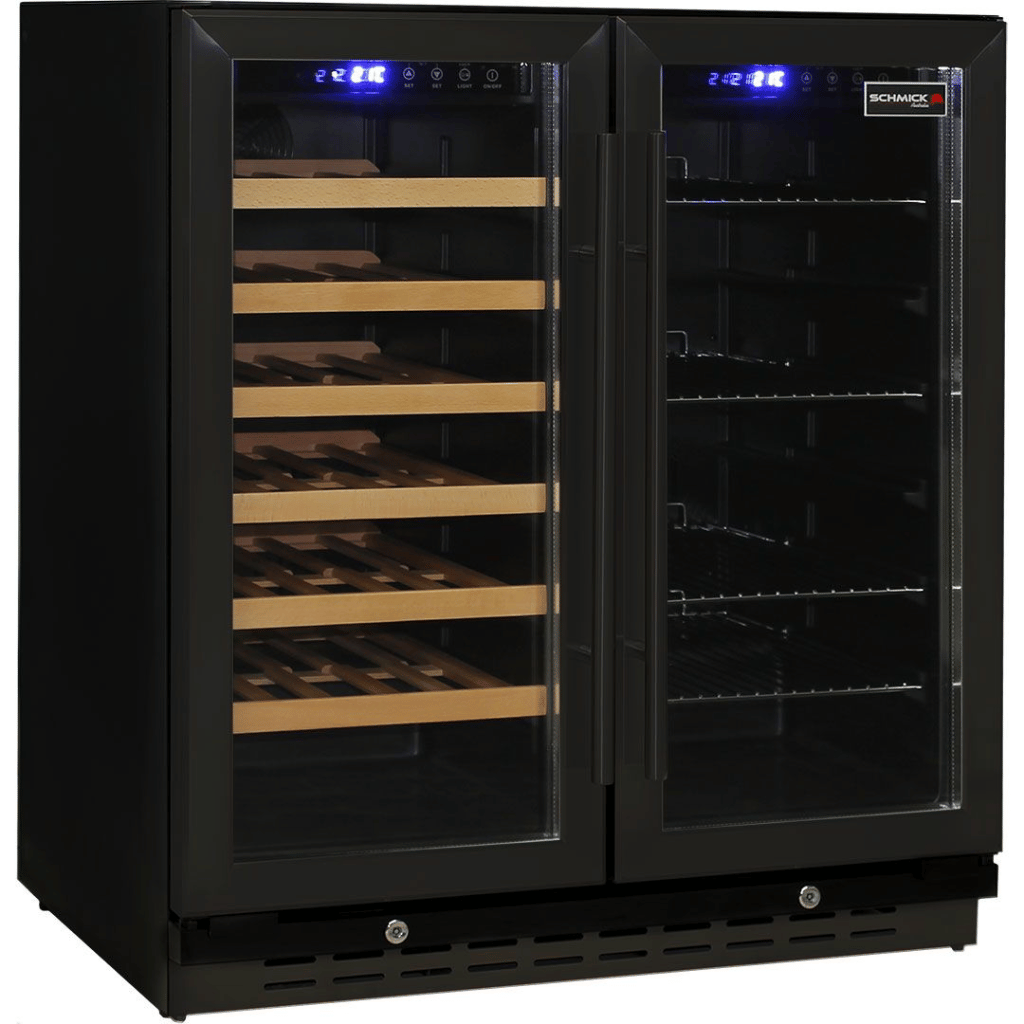 Schmick JC165B 165L Dual Zone Under Bench Beer And Wine Fridge