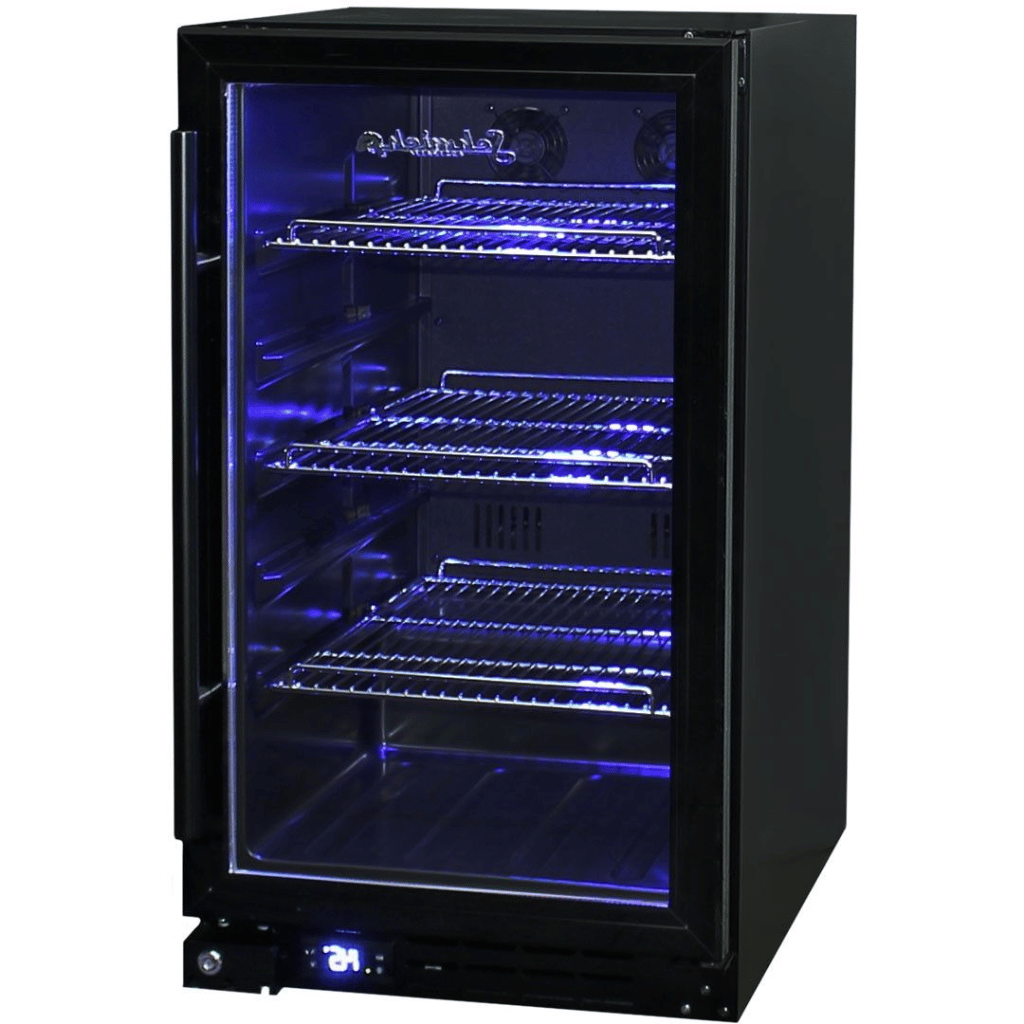 Schmick JC95B-B 95L Black Glass Door Under Bench Bar Fridge