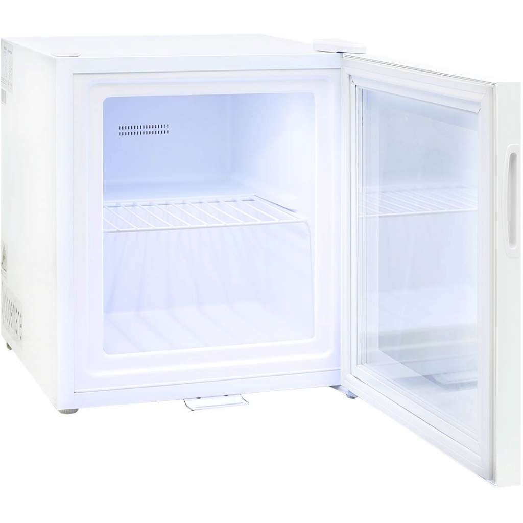 Schmick SD36 36L Mini Glass Door Freezer Open - The Appliance Guys