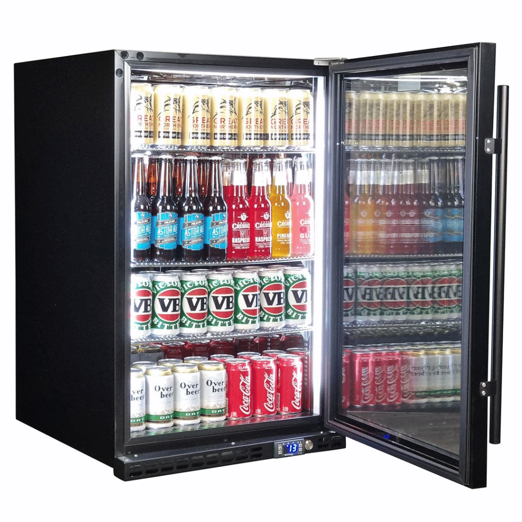 Schmick SK146R-B-HD Under Bench Bar Fridge Open Door - The Appliance Guys