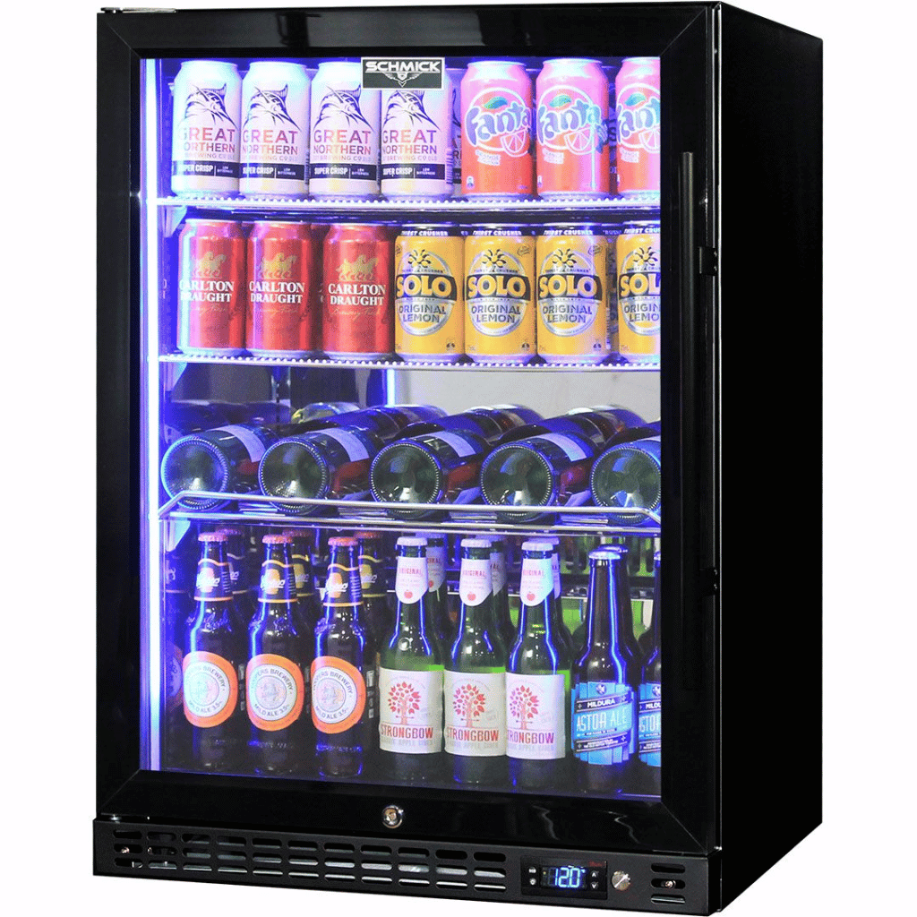 Schmick SK156L-B-HD 164L Under Bench Bar Fridge Angle View - The Appliance Guys